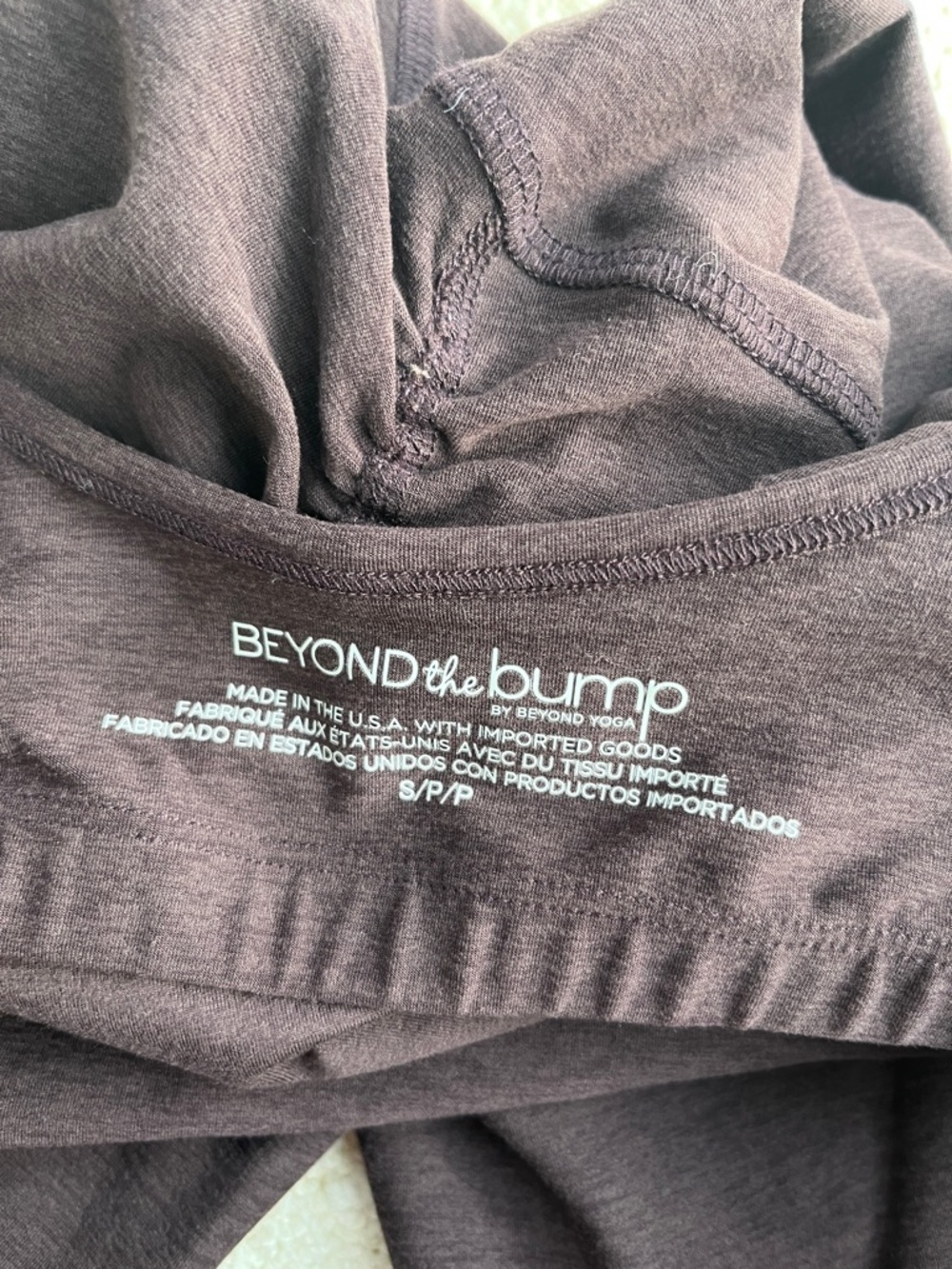 Beyond Yoga Spacedye Up Level Maternity Jumpsuit in Dark Chocolate Heather - Picture 8 of 11